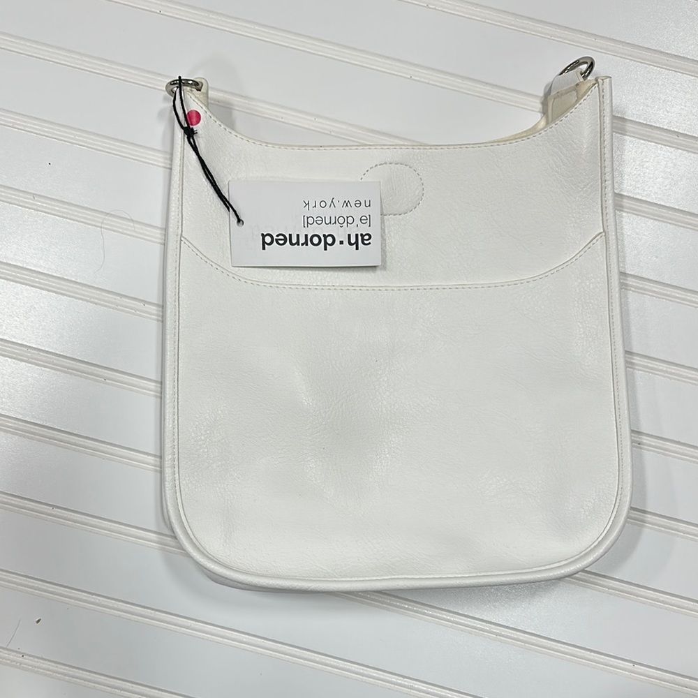 Adorned New York White Vegan Leather Messenger Bag